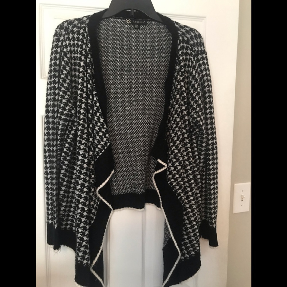 Houndstooth asymmetrical cardigan